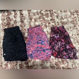 LIKE NEW 3 lululemon athletica Track That short 5”- Black, Pink, Purple size 4